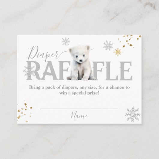 Winter Modern Beer Neutral Baby shower Luier Informatiekaartje (Voorkant)
