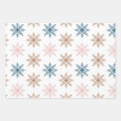 Winter Modern Boho Snowflakes Blue Kerstmis Inpakpapier Vel (Voorkant)