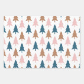 Winter Modern Boho Stippen Trees kerstwrapping Inpakpapier Vel (Voorkant)