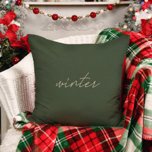 Winter Modern Elegant Dusty Green Kerstmis Kussen
