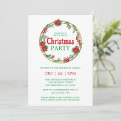 Winter Modern Elegant Kerstfeest uitnodiging (Staand voorkant)