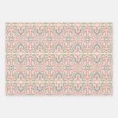 Winter Modern Muted Ornament Leaves Kerstmis Inpakpapier Vel (Voorkant 2)