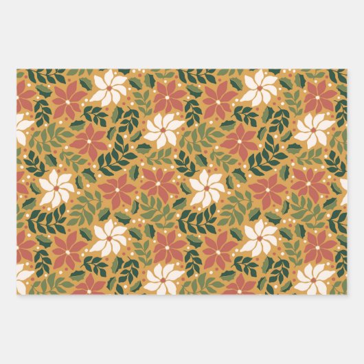 Winter Modern Retro Trees Kerstmis Inpakpapier Vel (Voorkant)