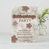 Winter moderne cookie uitwisseling partij kaart (Staand voorkant)