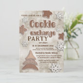Winter moderne cookie uitwisseling partij kaart (Staand voorkant)