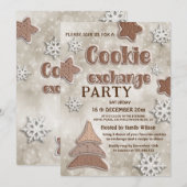 Winter moderne cookie uitwisseling partij kaart (Voorkant / Achterkant)