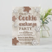 Winter moderne cookie uitwisseling partij kaart (Staand voorkant)