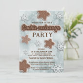 Winter moderne cookie uitwisseling partij kaart (Staand voorkant)
