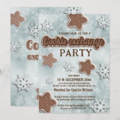 Winter moderne cookie uitwisseling partij kaart (Voorkant / Achterkant)