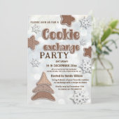 Winter moderne cookie uitwisseling partij kaart (Staand voorkant)