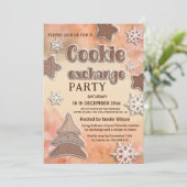 Winter moderne cookie uitwisseling partij kaart (Staand voorkant)