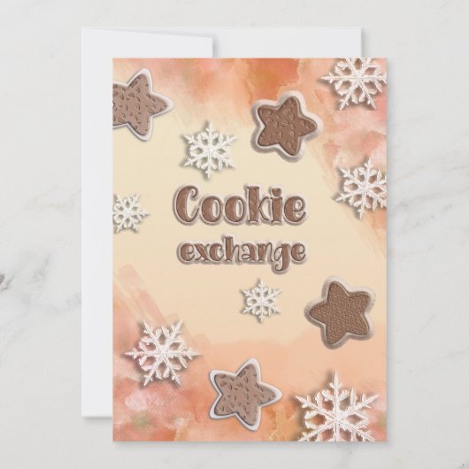 Winter moderne cookie uitwisseling partij kaart (Achterkant)