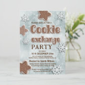 Winter moderne cookie uitwisseling partij kaart (Staand voorkant)