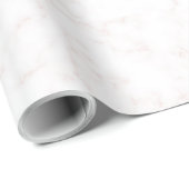 Winter Moderne Elegante Witte en Bleke Blush Marme Cadeaupapier (Rol Hoek)