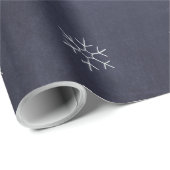 Winter Moderne Elegante Witte Sneeuwvlokken op Mar Cadeaupapier (Rol Hoek)