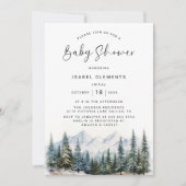 Winter & Moderne Script Chic Baby Shower Kaart (Voorkant)