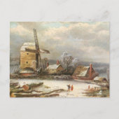 Winter Molen Feestdagenkaart (Voorkant)