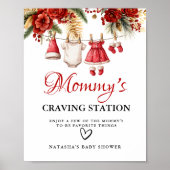 Winter Mommy’s Craving Station baby Shower sign Poster (Voorkant)