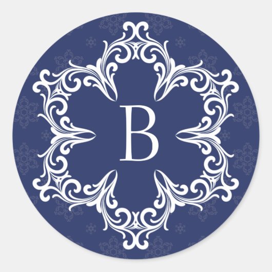 Winter Monogram B Sticker bij de marine (Voorkant)