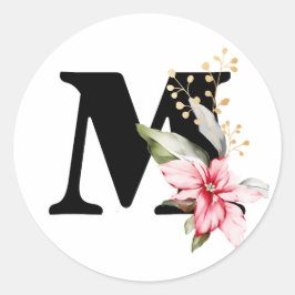 winter MONOGRAM Bulgaars cyrillisch alfabet Klas Ronde Sticker