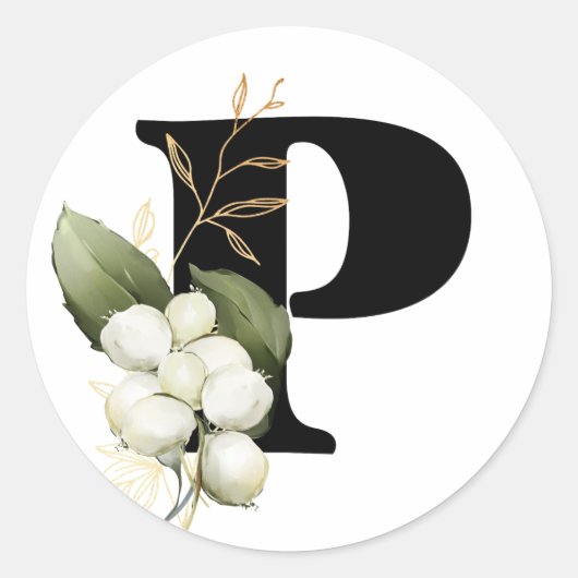 winter MONOGRAM Bulgaars Cyrillisch alfabet Klas Ronde Sticker (Voorkant)