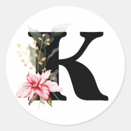 winter MONOGRAM Bulgaars cyrillisch alfabet Klas Ronde Sticker