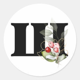 winter MONOGRAM Bulgaars cyrillisch alfabet Klas Ronde Sticker