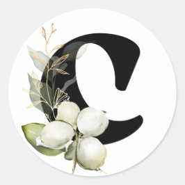 winter MONOGRAM Bulgaars cyrillisch alfabet Klas Ronde Sticker