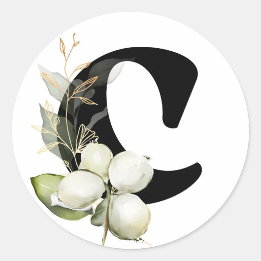 winter MONOGRAM Bulgaars cyrillisch alfabet Klas Ronde Sticker (Voorkant)