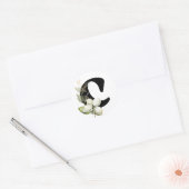 winter MONOGRAM Bulgaars cyrillisch alfabet Klas Ronde Sticker (Envelop)