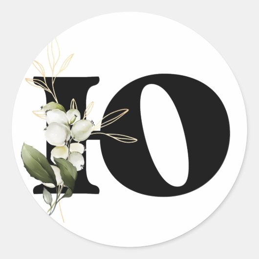 winter MONOGRAM Bulgaars cyrillisch alfabet Klas Ronde Sticker (Voorkant)