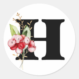 winter MONOGRAM Bulgaars cyrillisch alfabet Klas Ronde Sticker