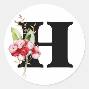 winter MONOGRAM Bulgaars Cyrillisch alfabet  Klas Ronde Sticker