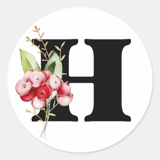 winter MONOGRAM Bulgaars cyrillisch alfabet Klas Ronde Sticker (Voorkant)