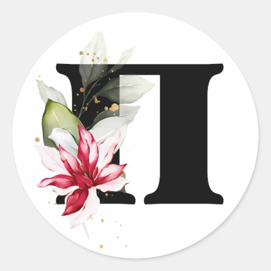 winter MONOGRAM Bulgaars Cyrillisch alfabet Klas Ronde Sticker (Voorkant)