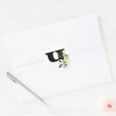 winter MONOGRAM Bulgaars Cyrillisch alfabet Klas Ronde Sticker (Envelop)