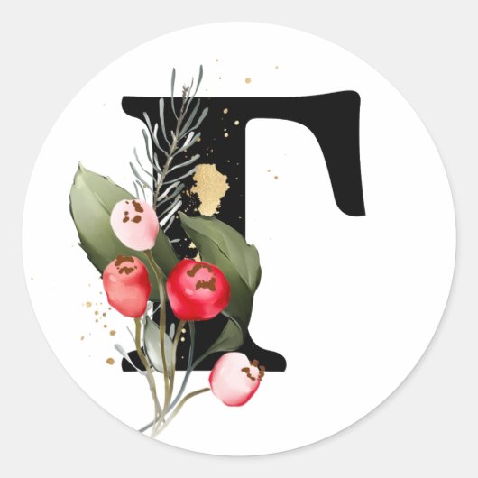 winter MONOGRAM Bulgaars Cyrillisch alfabet Klas Ronde Sticker (Voorkant)