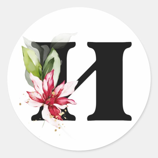 winter MONOGRAM Bulgaars Cyrillisch alfabet Klas Ronde Sticker (Voorkant)