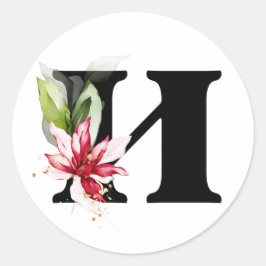 winter MONOGRAM Bulgaars cyrillisch alfabet Klas Ronde Sticker