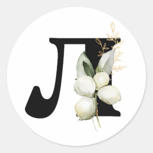 winter MONOGRAM Bulgaars Cyrillisch alfabet Klas Ronde Sticker