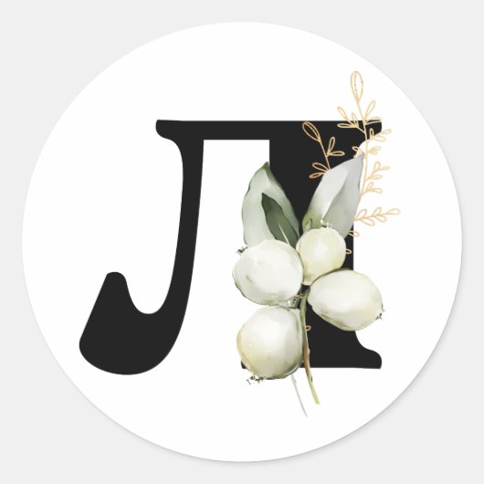 winter MONOGRAM Bulgaars cyrillisch alfabet Klas Ronde Sticker (Voorkant)