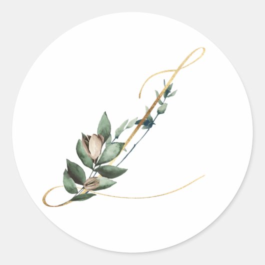 winter monogram kerst letter L Ronde Sticker (Voorkant)