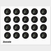 winter monogram kerstbrief K Ronde Sticker (Vel)