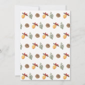 Winter Monogram krans Baby shower uitnodiging (Achterkant)