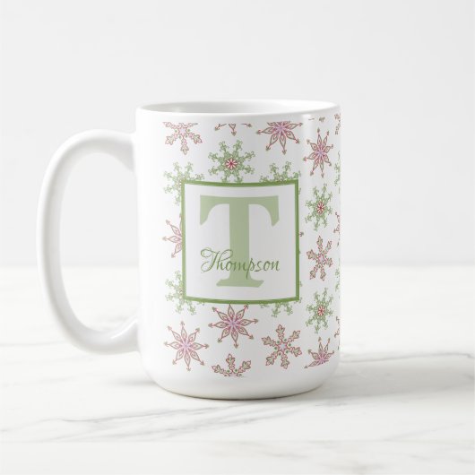 Winter Monogram Modern Holiday Stylish Custom Koffiemok (Links)