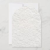  Winter Monogram White Wedding Invitation Kaart (Achterkant)