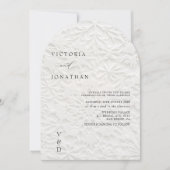 Winter Monogram White Wedding Invitation Kaart (Voorkant)
