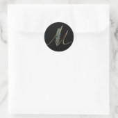 winter monogram xmas letter M Ronde Sticker (Tas)