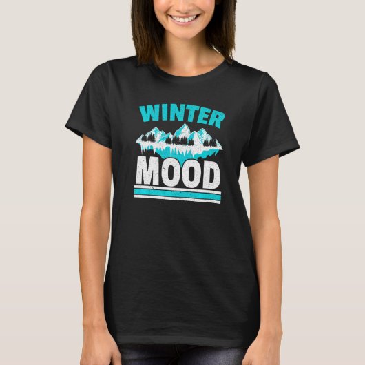 Winter Mood Snow Snowy Climate Ice Cold Season T-shirt (Voorkant)