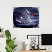 Winter Moon Angel Poster (Thuiskantoor)